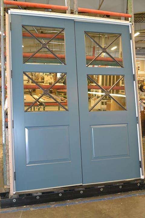 Three-Tone Door with Custom Divided Lites (exterior) Ultra Series 2-wide French commercial door unit
