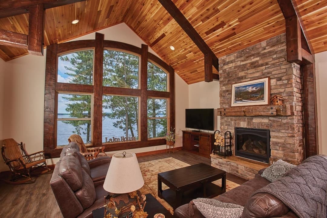 Ultra Series inswing door with raised panels and sidelites, Knotty Alder wood interior, double clear coat finish, Dallas hardware in Matte Black