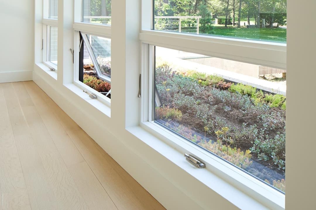 Awning windows open at the bottom