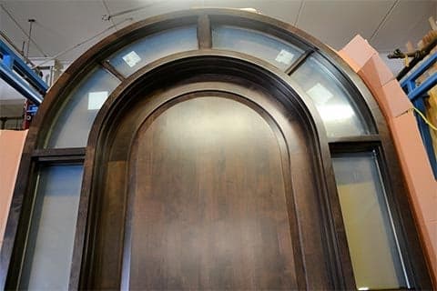 Alder Half-Circle-Top Door with Wrap-Around Sidelites & Transoms