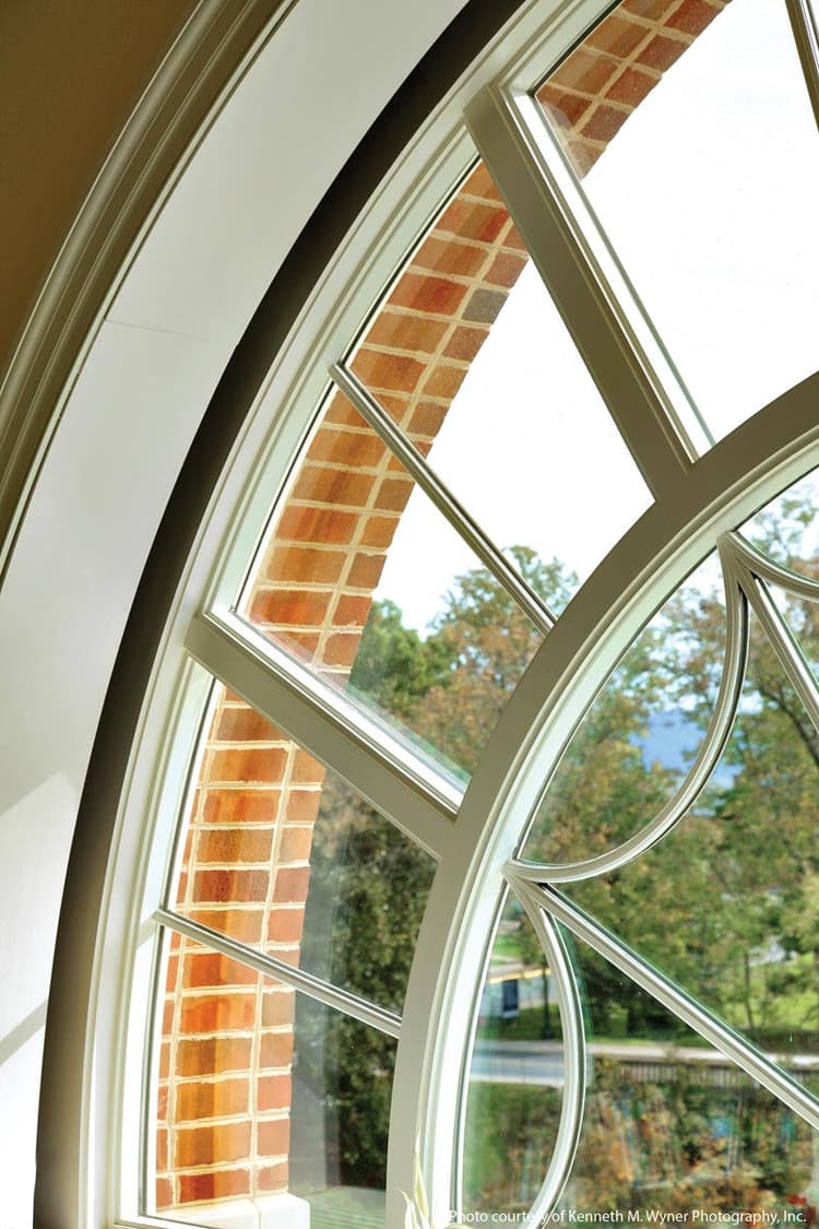 6 Ultra Series Ogee direct set radius units mulled to form a half-circle, wrapping around a half-circle ogee direct set